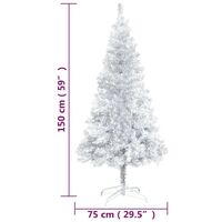 Sapin de Noël Argenté Artificiel 150 X 75 cm et pied support pour un Noël original.