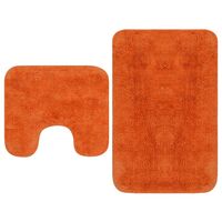 Tapis de salle de bain Orange + Tapis de WC - Toilettes