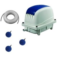 Set Aérateur Bassin Pompe à air 2700 l/h 3 boules diffuseur SILENCIEUX. Pour 5000 litres environ