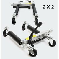 Le Poisson Qui Jardine – Lot de 4 crics hydrauliques 2,7T – Capacité de charge 680 kg – Conception maniable pour espaces restreints – Adapté pneus jusqu’à 30 cm