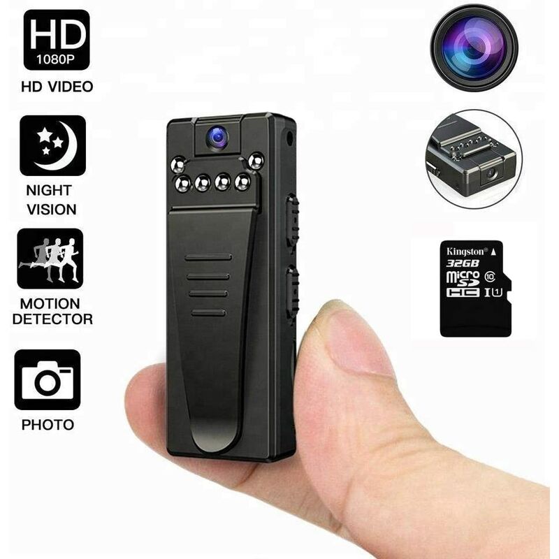 YUOXO Mikro-Videokamera 960P Mini-Nachtsicht-Camcorder Kleine Überwachungskamera 