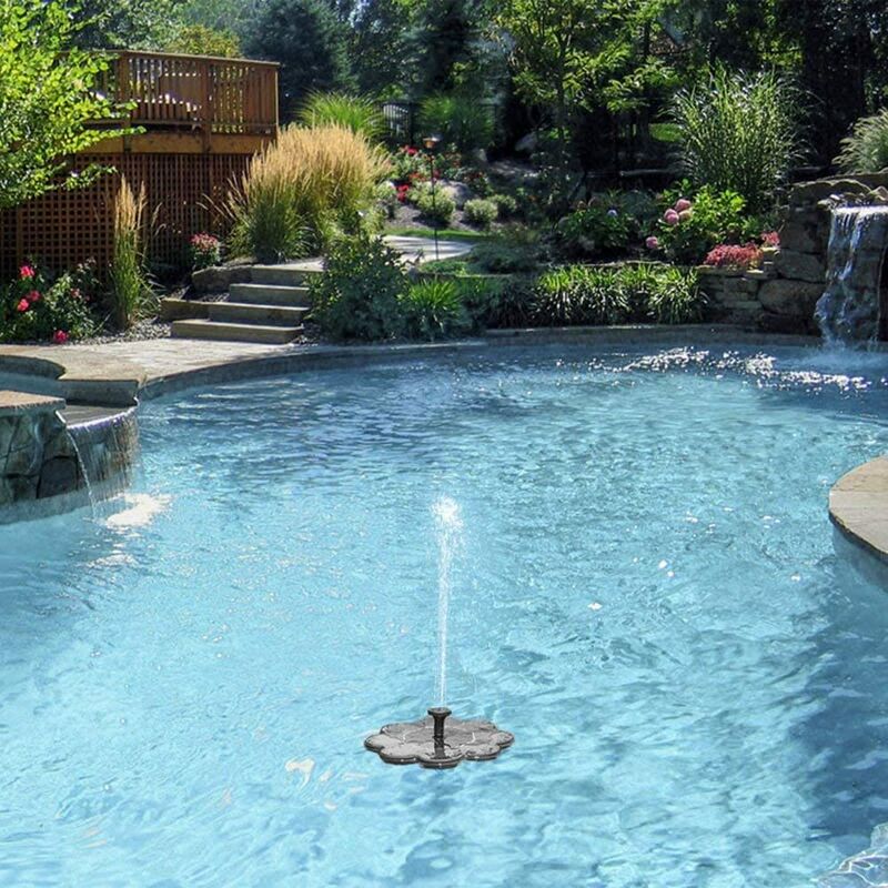 Haofy Solar-Wasser-Schwimmbrunnen mit Panel Mini-Solar-Teich-Brunnen DC-bürstenlose Wasserpumpe für Landschaftspool-Gartendekoration
