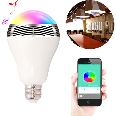 E27 Bluetooth Lautsprecher Glühbirne Smart LED Birne RGB Licht Lampe Musik A+ 