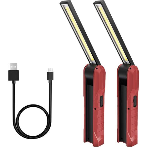 Praktische Schwarz handliche LED Arbeitsleuchte/Taschenlampe 1|2|4|6 Stück 