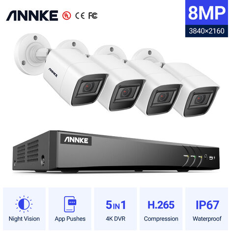ANNKE 4K Ultra DVR Sistema de cámara de seguridad con cable con cámaras de visión