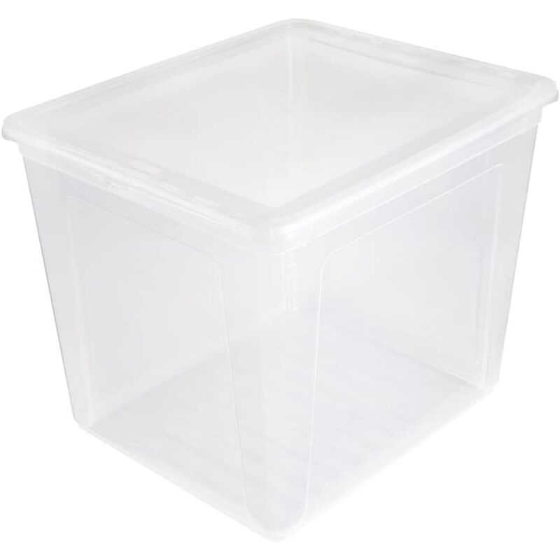 Boîtes de rangement, plastique, naturel transparent, 39 x 33 x 32 cm