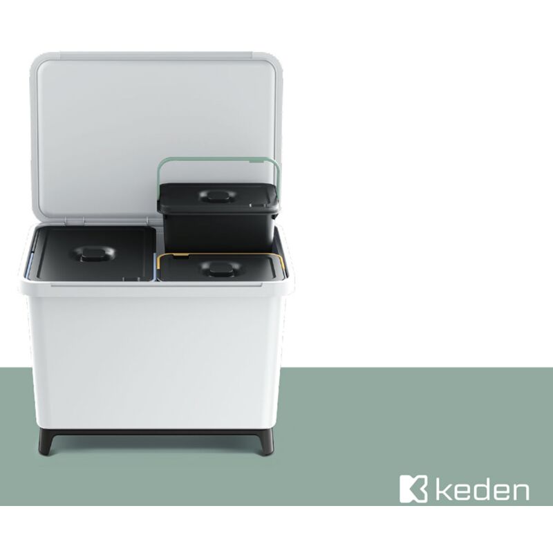 Système De Recyclage KEDEN 2x23L Avec Pieds Amovibles - Rangement Écolo Pour Maison