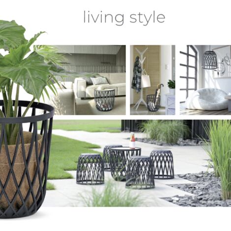 Panier Suspendu De Jardin Avec Doublure En Fibre De Coco, Panier à Plantes Pour Plantes Et Fleurs Rampantes, Pot De Fleurs Rond à Suspendre, Cadres De Panier Suspendu En Métal Pour L'extérieur