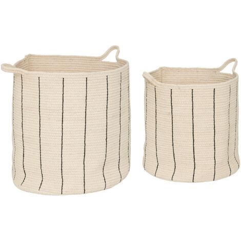 Lot De 2 Paniers Rangement Enfant Cali En Bouclette - 26L Et 13L - Design Doux Et Chaleureux Pour Chambre Ou Salle De Jeux - 13