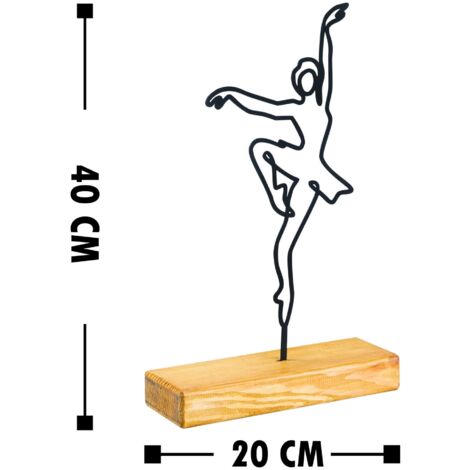 WELLHOME Objet décoratif "ballerine" - 20x40x4 cm