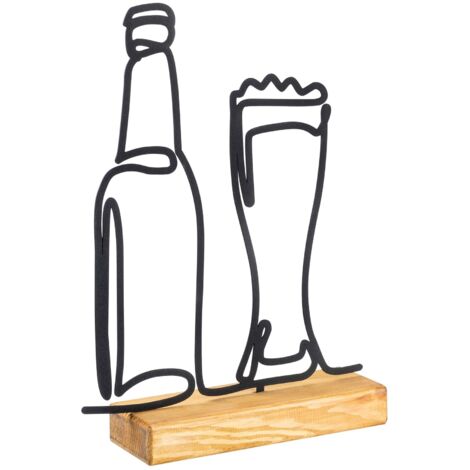 WELLHOME Objet décoratif "bière" - 33x38x4 cm
