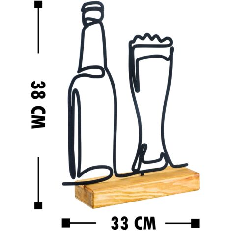 WELLHOME Objet décoratif "bière" - 33x38x4 cm