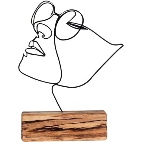 WELLHOME Objet décoratif représentation faciale - 17x31x35 cm