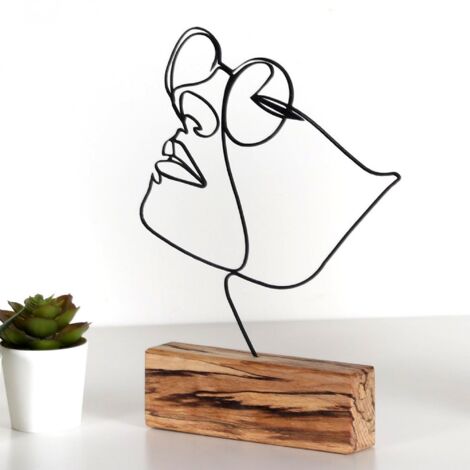 WELLHOME Objet décoratif représentation faciale - 17x31x35 cm