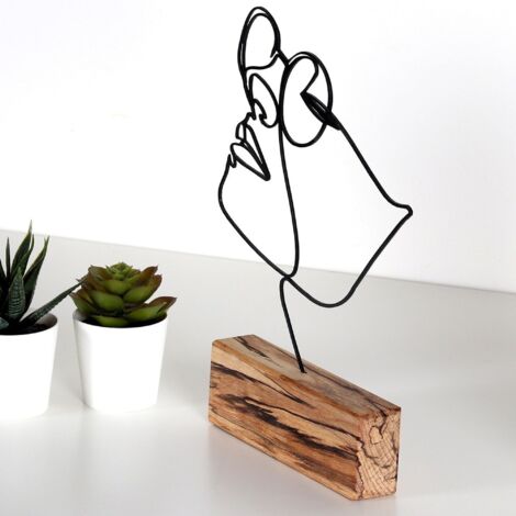 WELLHOME Objet décoratif représentation faciale - 17x31x35 cm