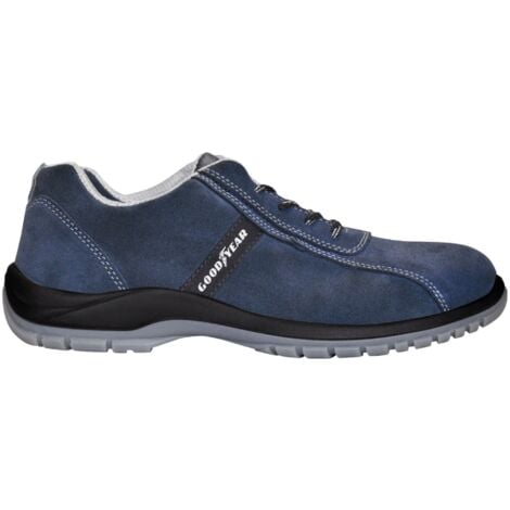 Chaussures de securite Goodyear en cuir suede Bleu antiderapantes et protection composite Taille 39