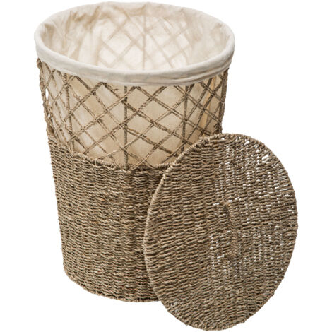 Panier Rond En Rotin Avec Couvercle 15x12 Cm - Pour Pain, Fruits, Collations, Décoration Table Ou Étagère - 10