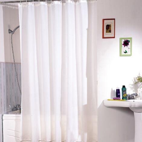 MSV Polyester Douche Blanc 120x200 Rideau, Multicolored, One Size