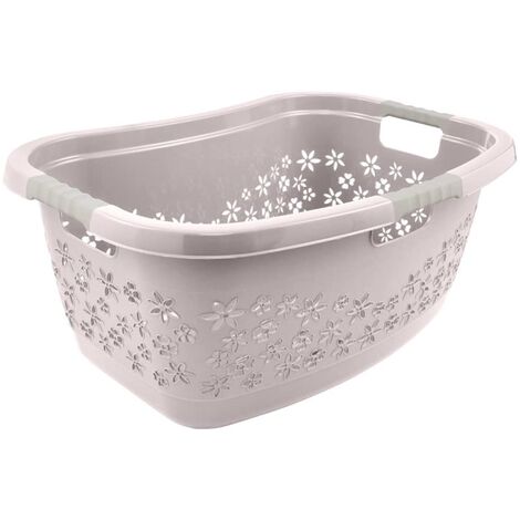 Panier à Linge Keeepper 50L - Gris - Poignées Ergonomiques - Superposable