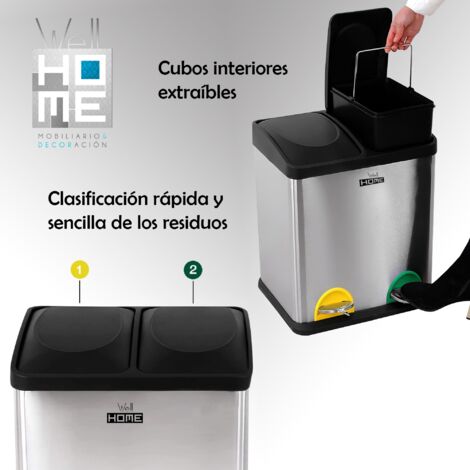 Corbeille de recyclage écologique 16 litres à compartiments