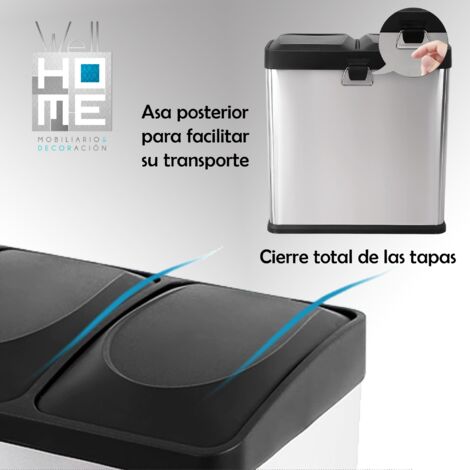 Poubelle De Tri Murale KEDEN 12L - Système Recyclage Compact 29x19x35cm - Noir