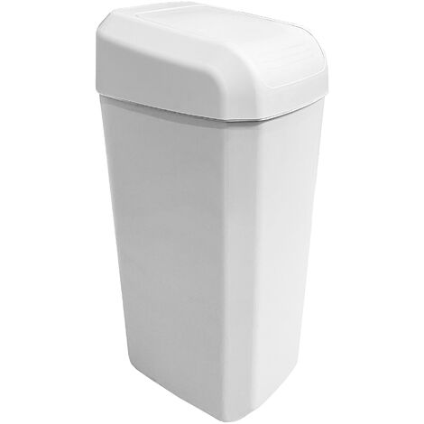 Poubelle Avec Couvercle Basculant – 25 Litres, Blanc, En Polypropylène Robuste