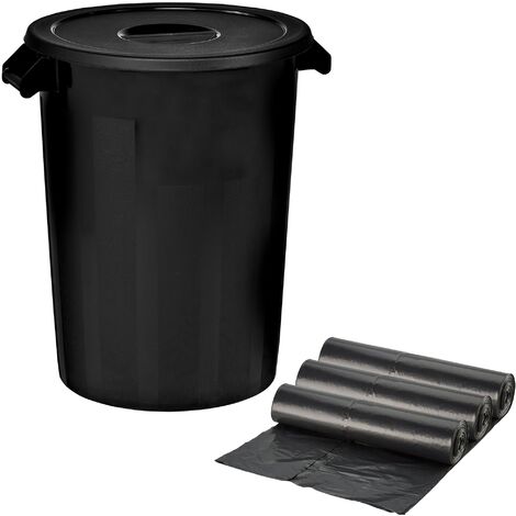 Stefanplast® 3X 50L Set poubelle avec couvercle à charnière 56 x