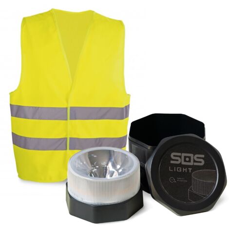 HELP FLASH Lumière D'Urgence Autonome V16 Homologuée DGT - Signal Danger Clignotant