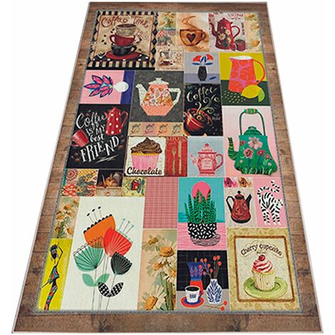 WellHome Tapis salon en polyester dessiné - 60x100cm