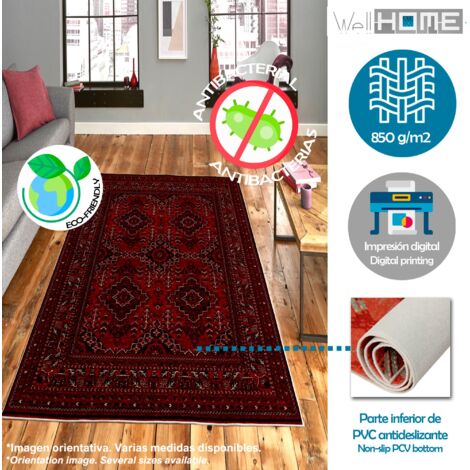 WellHome Tapis salon en polyester TheCastle Noir 60x100cm