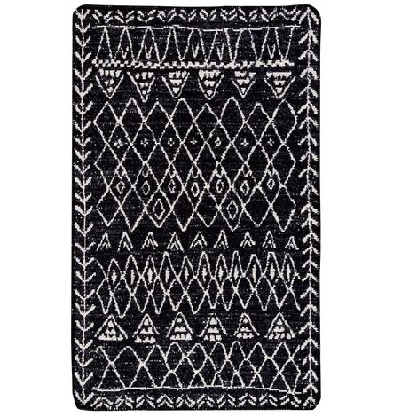WellHome Tapis salon en polyester BattleField Noir - 60x100cm