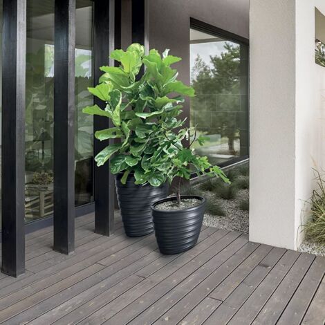 Prosperplast TERRA Pflanzkübel 44 Liter – Anthrazit, Maße 80x34,4x32 Cm, Für Balkon & Garten