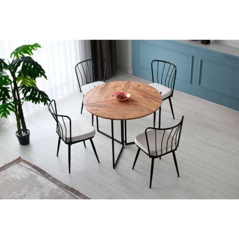 WELLHOME Table à manger ronde, 100 cm