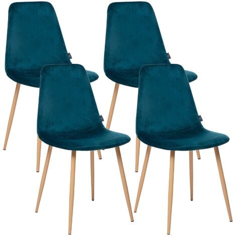 Atmosphera 4x chaises roka vert bleu treBleu 45x51x87 cm