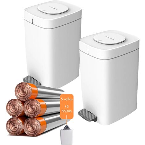 2 Poubelles Rectangulaires GLayent – Blanc, 27,5x25x13,5 Cm – Pour Salle De Bain, Chambre, Bureau, Sous Évier