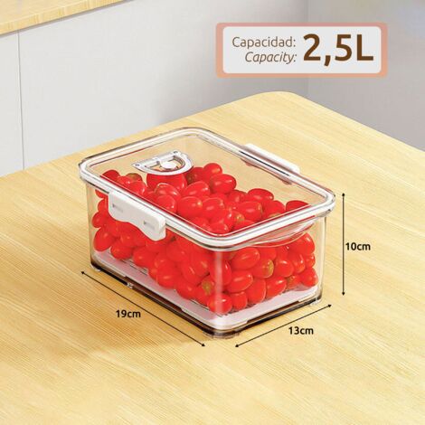Set de 2 récipients alimentaires de 2,5 L chacun pour la conservation des aliments, avec couvercles
