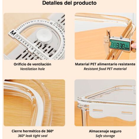 Set de 2 récipients alimentaires de 2,5 L chacun pour la conservation des aliments, avec couvercles