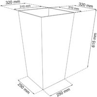 PROSPERPLAST Urbi Square Effect Pot haut 49L plastique avec deposit 61x32,5x32,5 cm Gris foncé - Anthracite