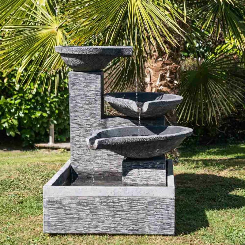 Fontaine de jardin : Fontaine exterieur, gris, ciment, 160cm