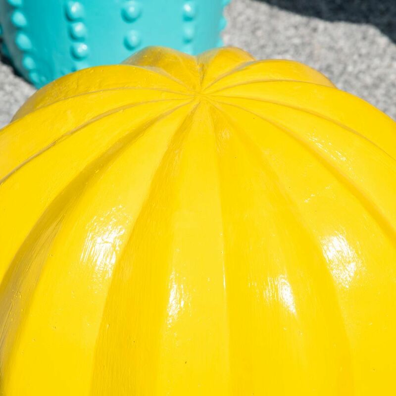 Statue cactus boule jaune pour jardin King Matériaux