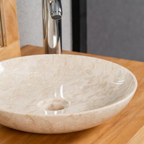 Vasque à poser salle de bain Lysom 35 cm crème