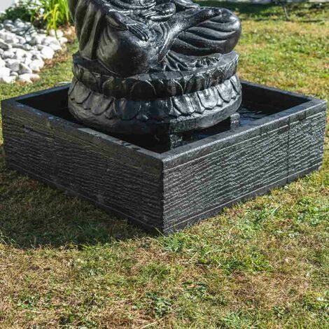 Fontaine de jardin bassin rond 1.10m 4 coupes noire grise