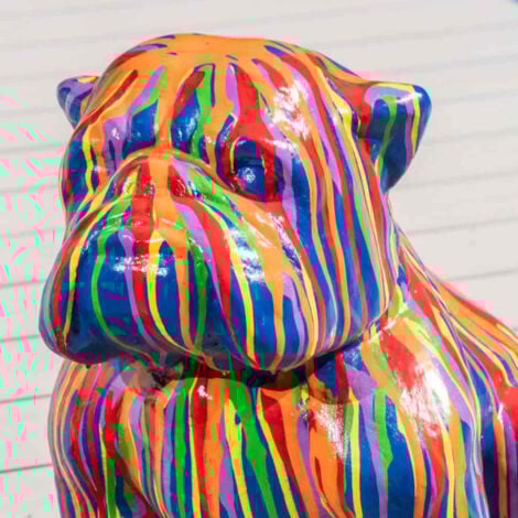 Statue de jardin déco moderne bouledogue 40cm trash