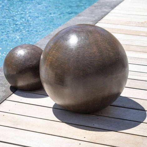 Trio boules décoratives extérieur brun