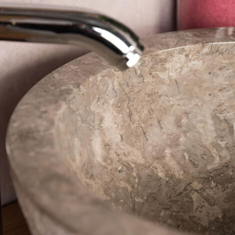 Lave mains en marbre à poser Stromboli gris 35cm