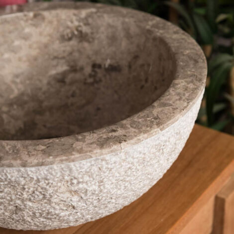 Lave mains en marbre à poser Stromboli gris 35cm