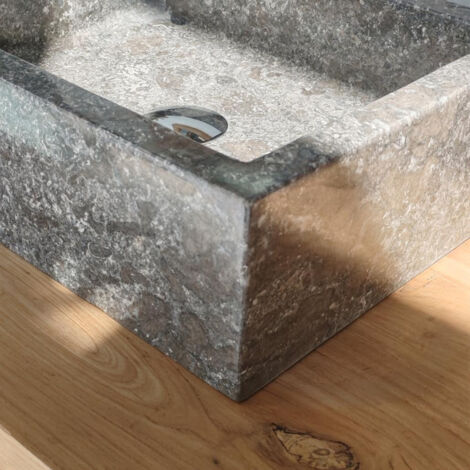 Vasque salle de bain à poser Milan rectangle 30cm x 40cm gris