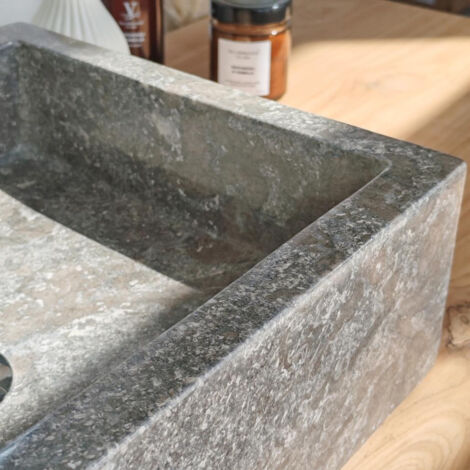 Vasque salle de bain à poser Milan rectangle 30cm x 40cm gris