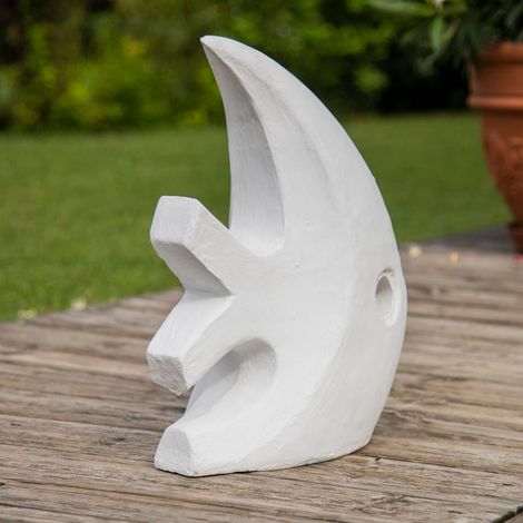 Statue design de jardin poisson petit modèle blanc 50cm