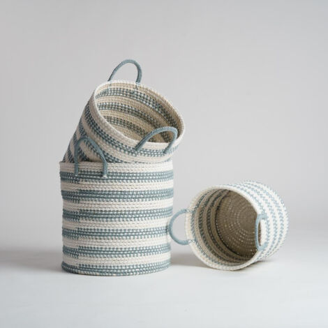 WYSRJ Panier De Rangement En Corde De Coton Tissée Avec Couvercle